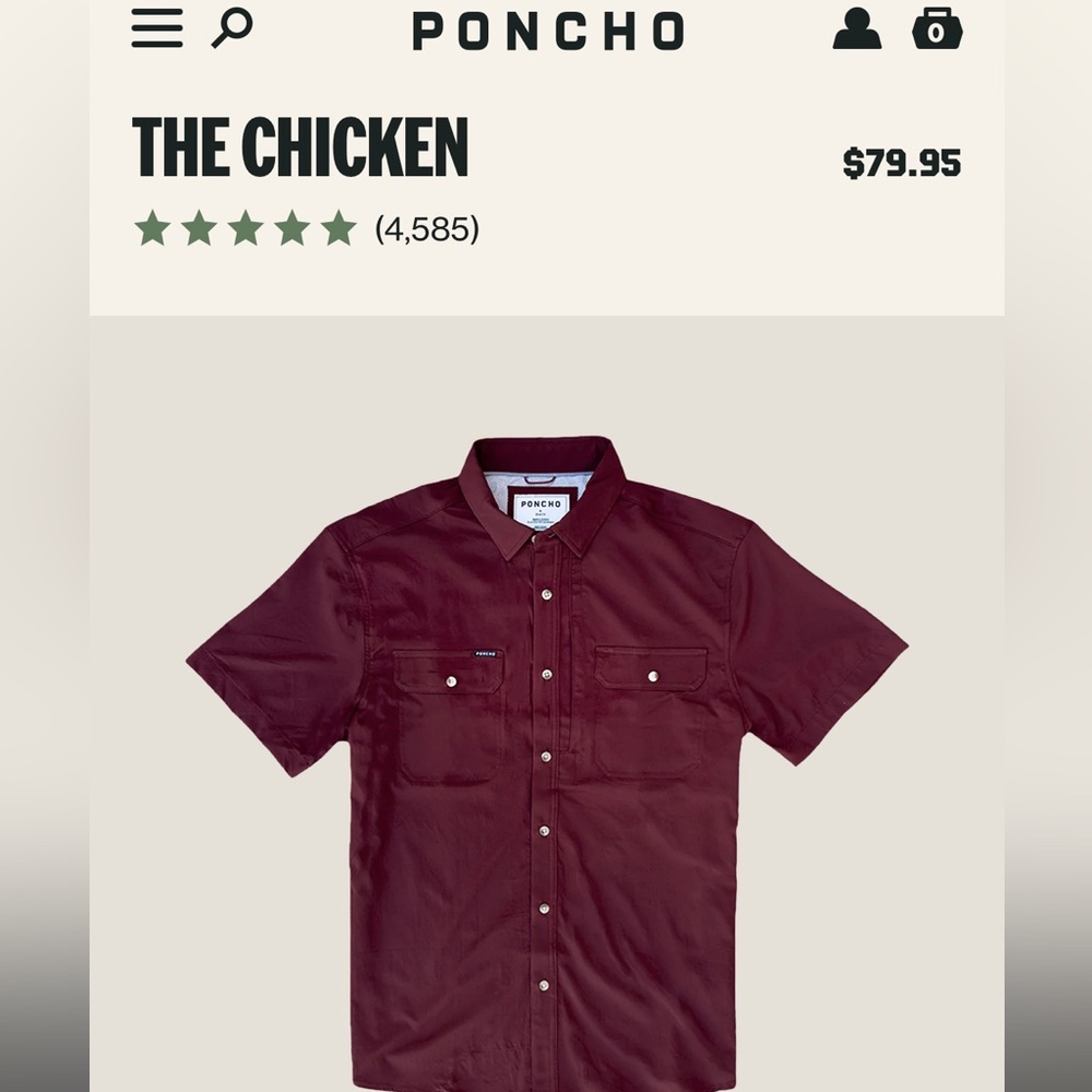 Burgundy Poncho Button Down Shirt